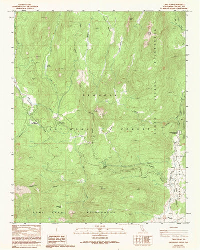 United States Geological Survey Crag Peak, CA (1987, 24000-Scale) digital map