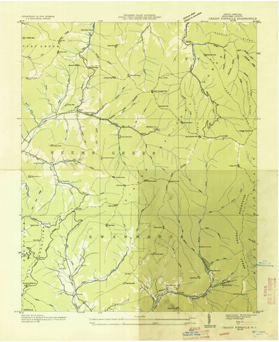United States Geological Survey Craggy Pinnacle, NC (1935, 24000-Scale) digital map