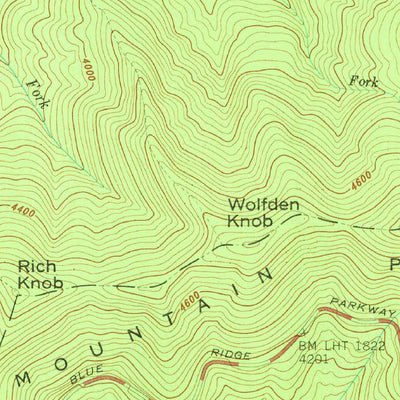 United States Geological Survey Craggy Pinnacle, NC (1946, 24000-Scale) digital map