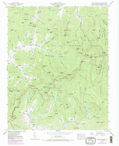 United States Geological Survey Craggy Pinnacle, NC (1947, 24000-Scale) digital map