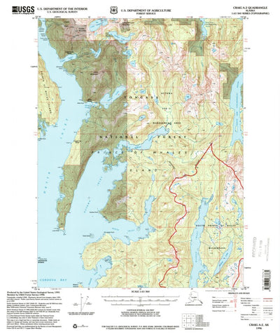 United States Geological Survey Craig A-2, AK (1996, 63360-Scale) digital map