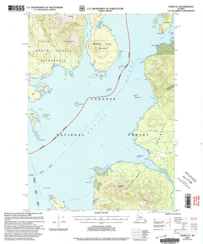 United States Geological Survey Craig D-1, AK (2000, 63360-Scale) digital map