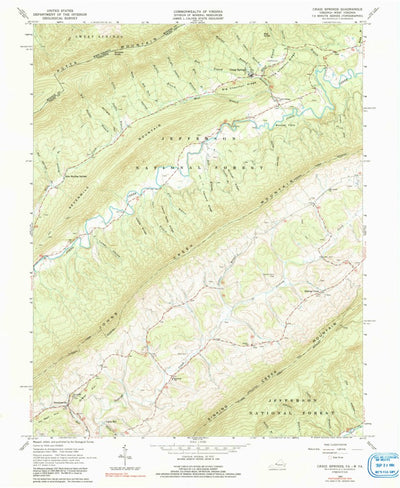 United States Geological Survey Craig Springs, VA-WV (1965, 24000-Scale) digital map