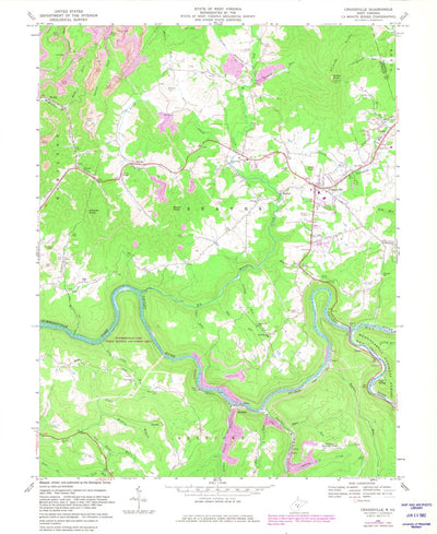 United States Geological Survey Craigsville, WV (1966, 24000-Scale) digital map