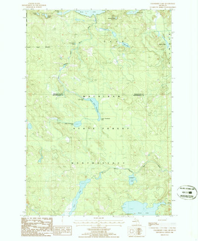 United States Geological Survey Cranberry Lake, MI (1986, 24000-Scale) digital map