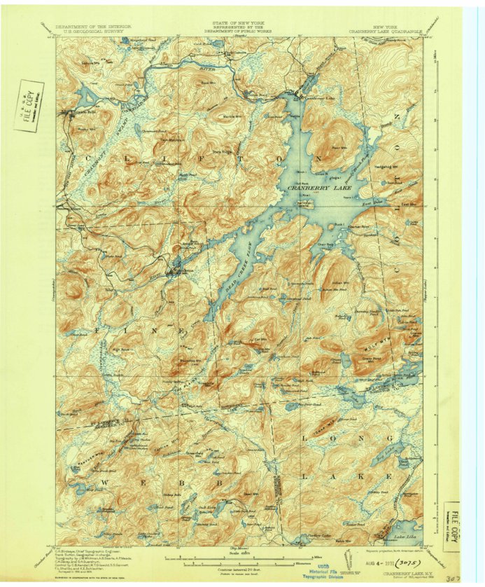 Cranberry Lake, NY (1931, 62500-Scale) Map by United States Geological ...
