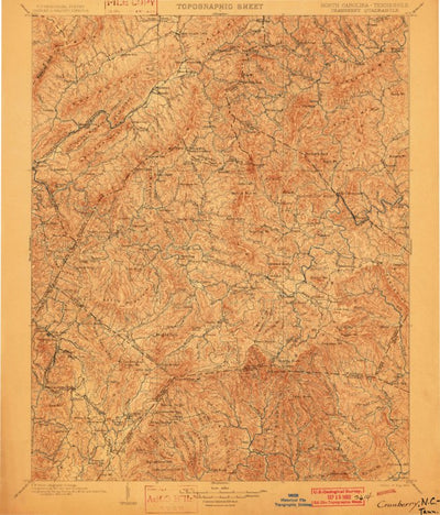 United States Geological Survey Cranberry, NC-TN (1902, 125000-Scale) digital map