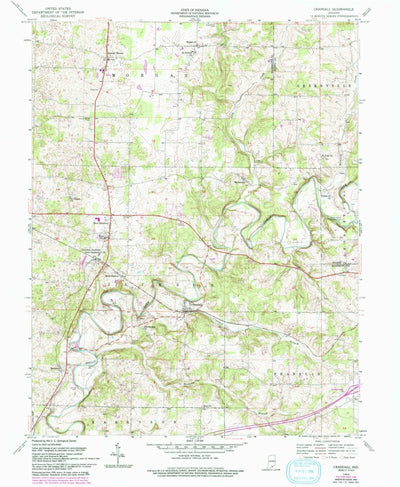 United States Geological Survey Crandall, IN (1954, 24000-Scale) digital map