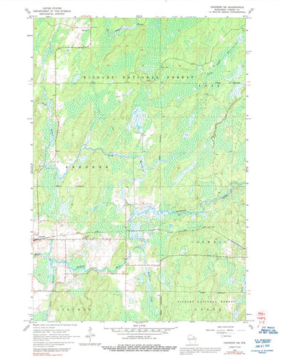 United States Geological Survey Crandon NE, WI (1965, 24000-Scale) digital map