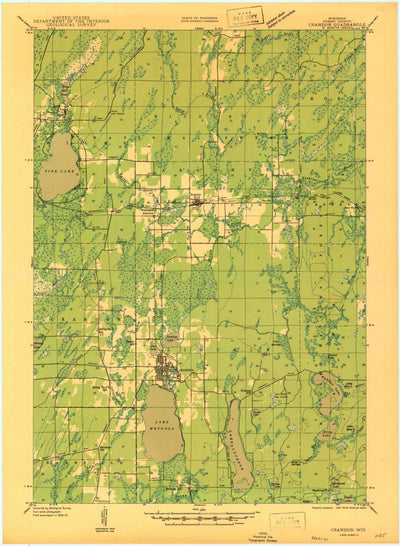 United States Geological Survey Crandon, WI (1947, 48000-Scale) digital map