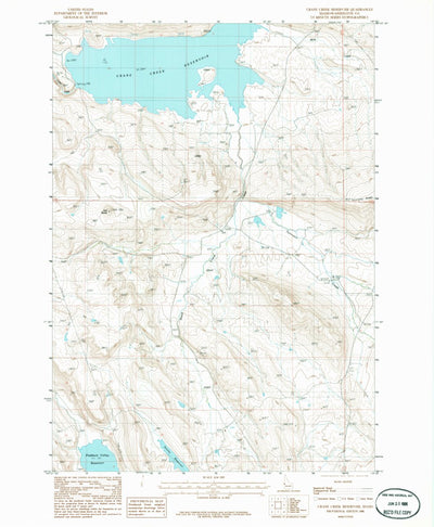 United States Geological Survey Crane Creek Reservoir, ID (1986, 24000-Scale) digital map
