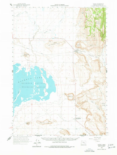 United States Geological Survey Crane, OR (1960, 62500-Scale) digital map