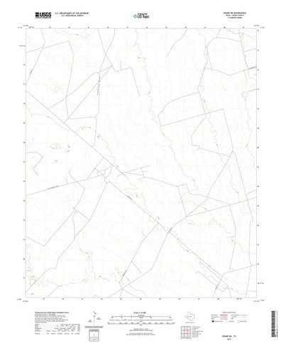 United States Geological Survey Crane SW, TX (2022, 24000-Scale) digital map