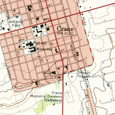 United States Geological Survey Crane, TX (1974, 24000-Scale) digital map