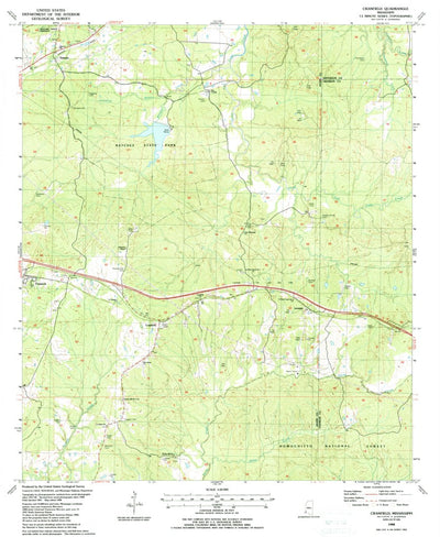 United States Geological Survey Cranfield, MS (1988, 24000-Scale) digital map