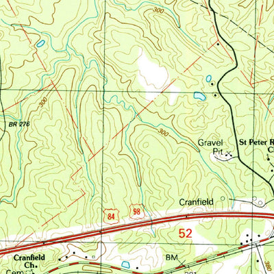 United States Geological Survey Cranfield, MS (1988, 24000-Scale) digital map