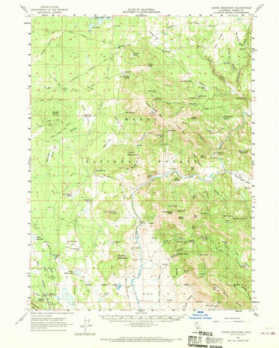 United States Geological Survey Crank Mountain, CA (1962, 62500-Scale) digital map
