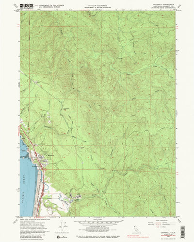 United States Geological Survey Crannell, CA (1966, 24000-Scale) digital map