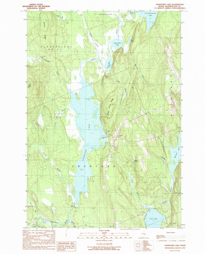 United States Geological Survey Crawford Lake, ME (1990, 24000-Scale) digital map