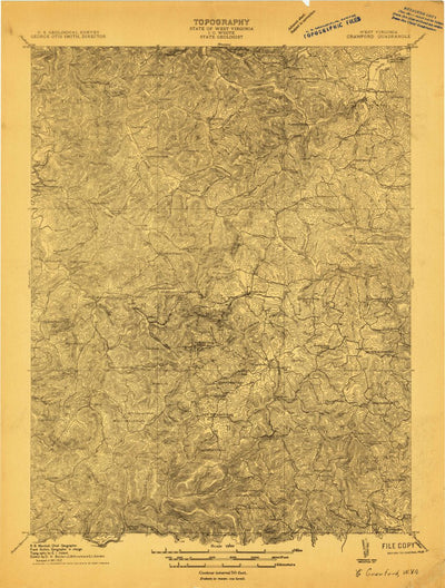 United States Geological Survey Crawford, WV (1912, 48000-Scale) digital map