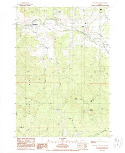 United States Geological Survey Crawfordsville, OR (1988, 24000-Scale) digital map