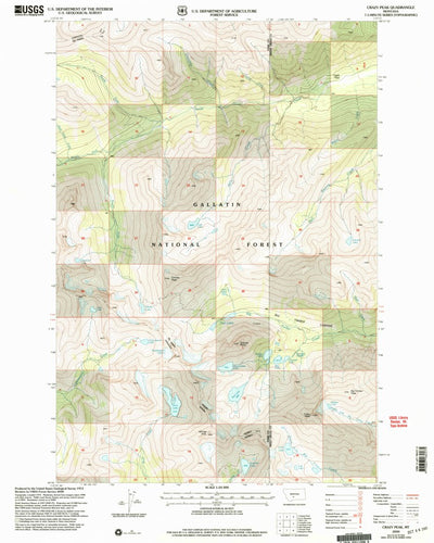 United States Geological Survey Crazy Peak, MT (2000, 24000-Scale) digital map