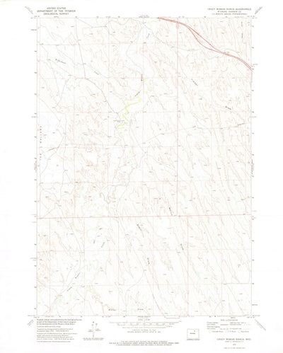 United States Geological Survey Crazy Woman Ranch, WY (1972, 24000-Scale) digital map