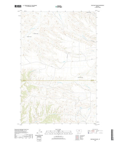 United States Geological Survey Crazyman Coulee, MT (2020, 24000-Scale) digital map