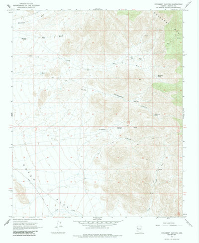 United States Geological Survey Creamery Canyon, AZ (1967, 24000-Scale) digital map