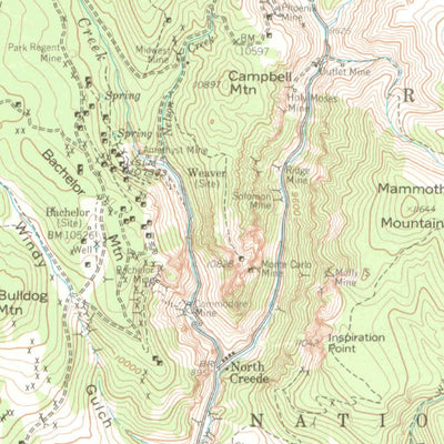 United States Geological Survey Creede, CO (1959, 62500-Scale) digital map