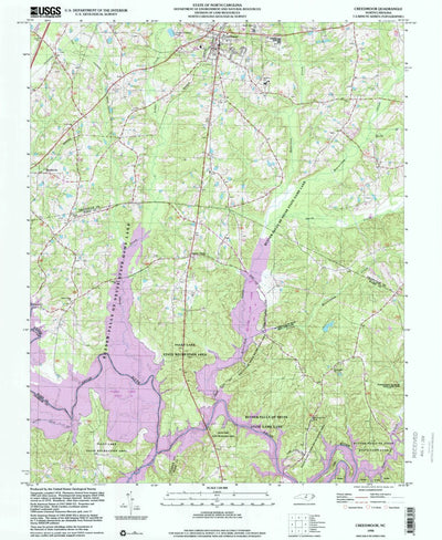 United States Geological Survey Creedmoor, NC (1998, 24000-Scale) digital map