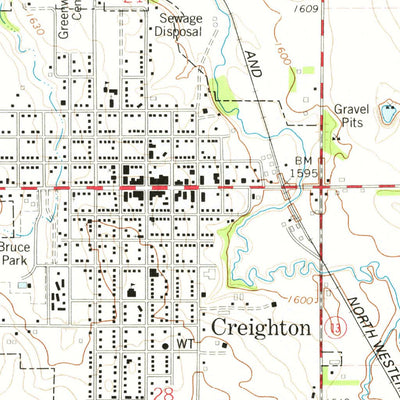 United States Geological Survey Creighton, NE (1974, 24000-Scale) digital map