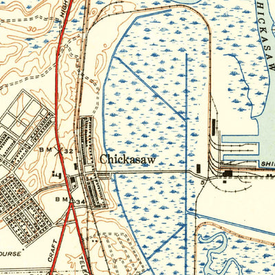 United States Geological Survey Creola, AL (1943, 62500-Scale) digital map