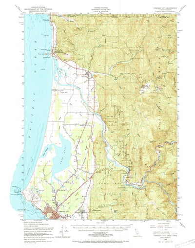 United States Geological Survey Crescent City, CA-OR (1952, 62500-Scale) digital map