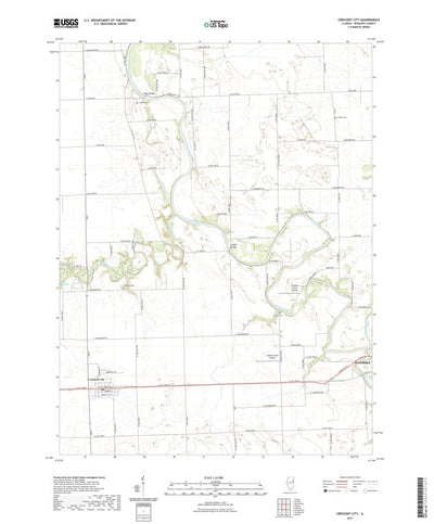 United States Geological Survey Crescent City, IL (2021, 24000-Scale) digital map