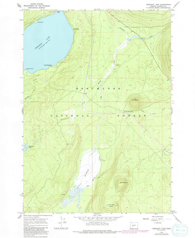 United States Geological Survey Crescent Lake, OR (1967, 24000-Scale) digital map