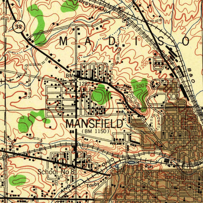 Crestline, OH (1943, 62500-Scale) Map by United States Geological ...