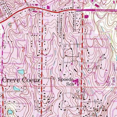United States Geological Survey Creve Coeur, MO (1954, 24000-Scale) digital map