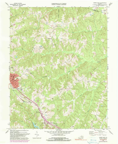 United States Geological Survey Crewe East, VA (1968, 24000-Scale) digital map