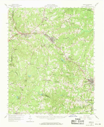 United States Geological Survey Crewe, VA (1958, 62500-Scale) digital map