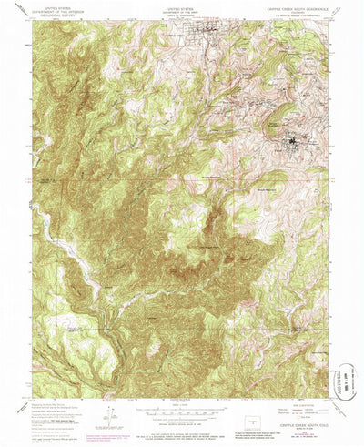 United States Geological Survey Cripple Creek South, CO (1951, 24000-Scale) digital map
