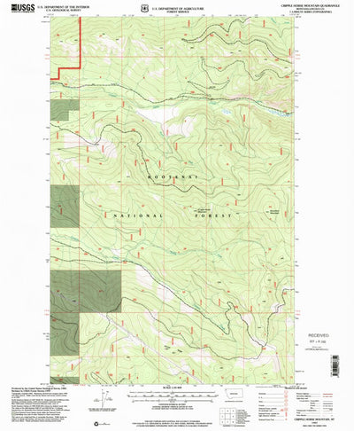 United States Geological Survey Cripple Horse Mountain, MT (1977, 24000-Scale) digital map
