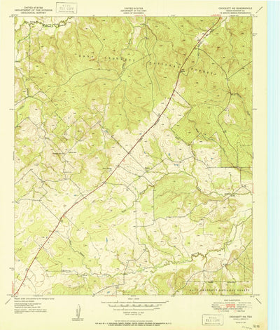 United States Geological Survey Crockett NE, TX (1951, 24000-Scale) digital map