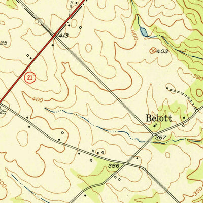 United States Geological Survey Crockett NE, TX (1951, 24000-Scale) digital map