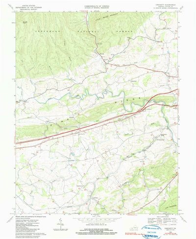 United States Geological Survey Crockett, VA (1968, 24000-Scale) digital map