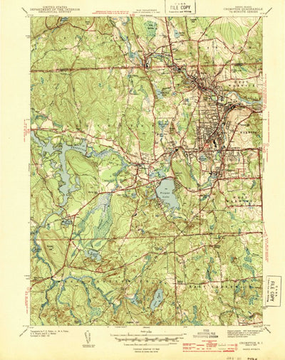 United States Geological Survey Crompton, RI (1943, 31680-Scale) digital map