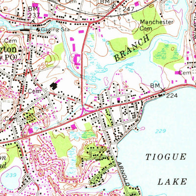 United States Geological Survey Crompton, RI (1955, 24000-Scale) digital map