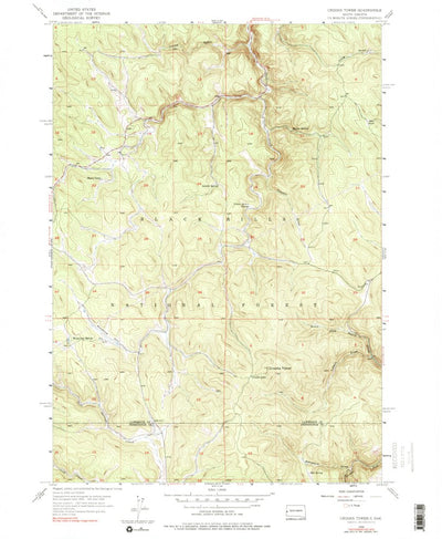 United States Geological Survey Crooks Tower, SD (1956, 24000-Scale) digital map