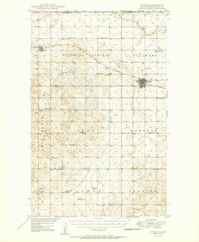 United States Geological Survey Crosby, ND (1950, 62500-Scale) digital map