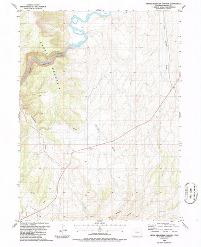 United States Geological Survey Cross Mountain Canyon, CO (1986, 24000-Scale) digital map